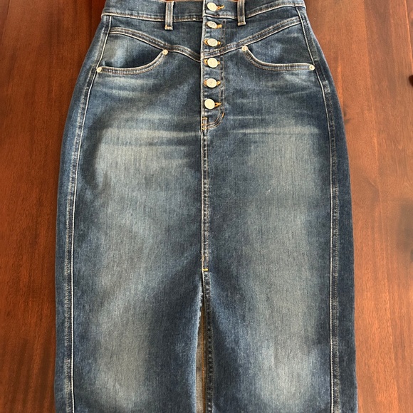 Veronica Beard Herron Denim Midi Skirt Astro Women's Size 4 - Picture 2 of 8